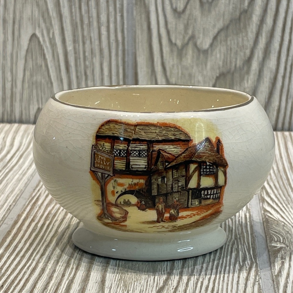 Vintage Lancaster Sandland The Jolly Drover English Ware Ceramic Sugar Bowl